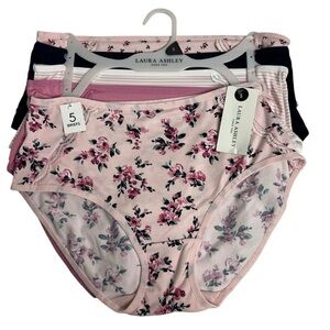 Laura Ashley Women’s Panties Sz Small Pkg/5 Briefs Multi Colors Stretch MSRP $48